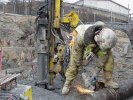 Foderrörsborrning 219 mm för spont Södra Länken Stockholm.