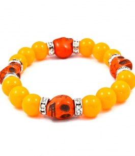 Dödskalle armband orange (neon)