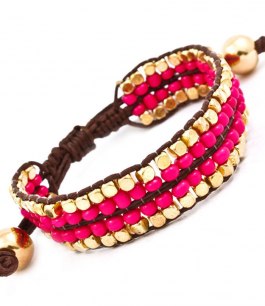 Guld och Rosa armband