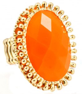 Maffig orange/guld ring 