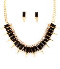 Sparkling black stone Necklace (Halsband+Örhängen)