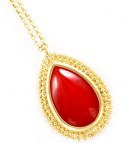 Halsband Gold/Coral 45 cm 