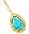 Halsband Gold/Turquoise 45 cm 