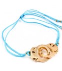 Armband - Handcuffs Turkost/Guld