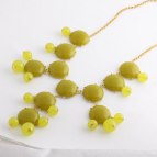 Bubblenecklace Olive/Guld