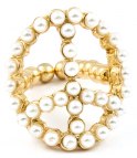 Ring Peace&Pearl guldpläterad
