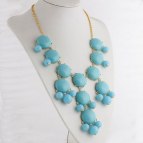 Bubble Necklace Turkost/Guld 