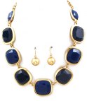 Halsband och örhängen (set) Blått / Guld