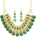 STATEMENT GREEN/GOLD RHINESTONE