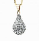 Swarovskidroppe 18k guld ink. kedja