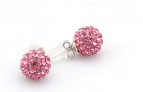 Swarovski örhänge silver (rosa) 8 mm