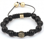 Makramé 24K guldpläterat UNISEX (äkta onyx)