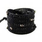 Wrap Skull (Silver/Black) Fine leather Himalaya Collection