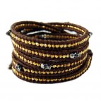 Wrap Skull (Gold/Brown) Fine leather Himalaya Collection