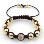 White diamonds 24k Brown/Gold Makramé