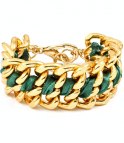 Armband - Le chain - Grön /Guld