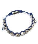 Dödskallearmband UNISEX Silver/Blå