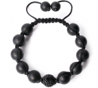 Armband Unisex Matt/Black Crystal 12 MM