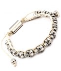 Dödskallearmband Vitt/Silver