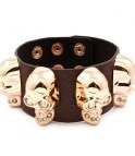 Armband Skull Rock Brown / Gold