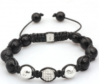 Onyx/Silver armband för killar och tjejer