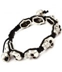 Dödskallearmband Silver/Svart Unisex 