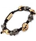 Dödskallearmband Unisex Gold/Black