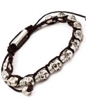 Dödskallearmband Silver/Svart Unisex