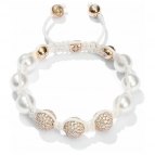 White Shambala inspiration Deluxe 24K , 10 microns + Rhinestones