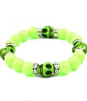 Dödskalle armband grön (neon)