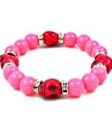Dödskalle armband rosa (neon)
