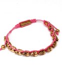 Dödskallearmband rosa / guld