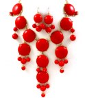 Bubble Necklace Rött/Guld