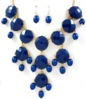 Bubblenecklace Blå/Guld 