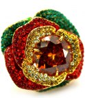 Cubic Zirkonia Flower Ring st. L