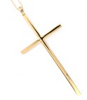 Halsband med kors i guld (90 cm)