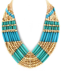 Statement Turkos/Guld Halsband