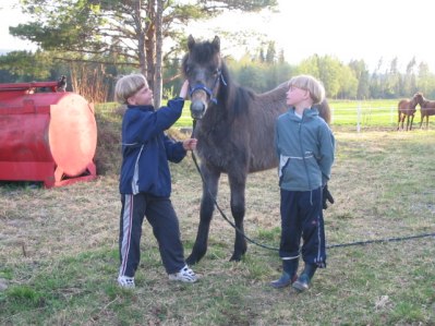 Simon och Albin med lambourgini.