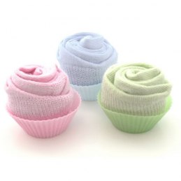 Cupcakes av babystrumpor