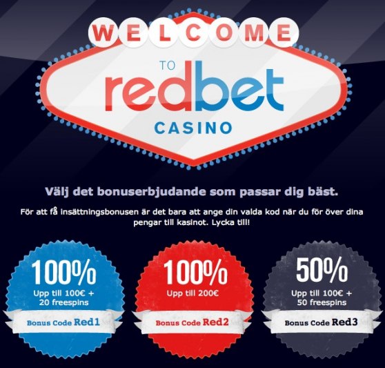 Få upp till 50 free spins hos RedBet!