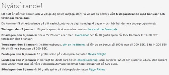 Free spins & No deposit bonus hos Betsson