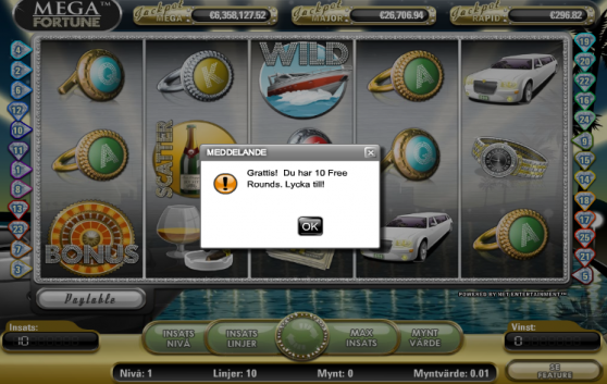 10 gratis free spins!