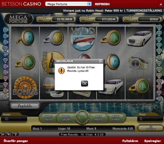 Free spins hos Betsson 16 mars!