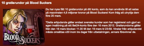 Free spins gratis hos Bet24!