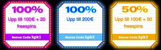 Free spins & bonus vid din första insättning hos Hey Poker Kasino!