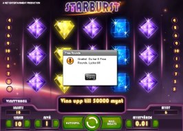 Sex free spins på Starburst finns att hämta för kunder hos Betsson.