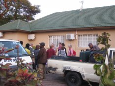 Ankomst till North End Lodge i Bulawayo