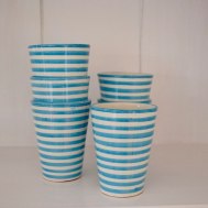 Turkos mugg randig 