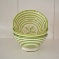 Lime skål 15 cm randig