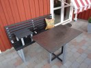 cafe`-bord 60*95 cm med bänk Haverdal samt det lilla oppanpåbordet